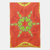 Rood Goud Groen Mandala Art Print Theedoek (Verticaal)