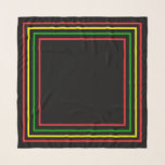 Rood Goud Groen Rasta Vlag Gekleurd Zwart Sjaal<br><div class="desc">Stijlvolle zwarte sjaal patterend met eenvoudige vierkantjes in de Rasta vlag kleuren van rood,  geel en groen</div>
