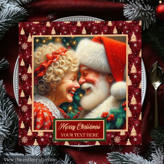 Rood Goud Groen Servetten Kerst Mr. & Mrs. Claus