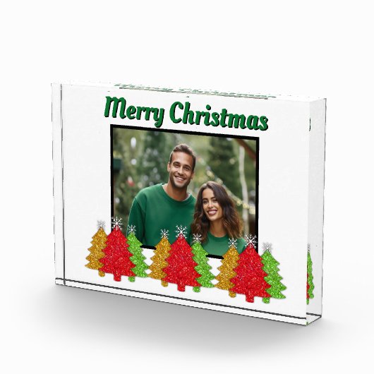 Rood Goud groen sprankeling Kerstfoto sjabloon Fotoblokken (Rechts)