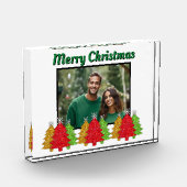 Rood Goud groen sprankeling Kerstfoto sjabloon Fotoblokken (Links)