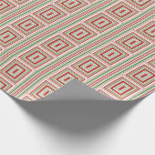 Rood, goud, groene caleidoscoop vakantie wrapping cadeaupapier (Hoek)
