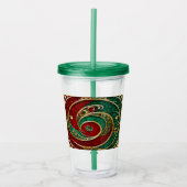 Rood Goud Groene Kerst Vakantie Acryl Tumbler Acryl Drinkbeker (Voorkant)