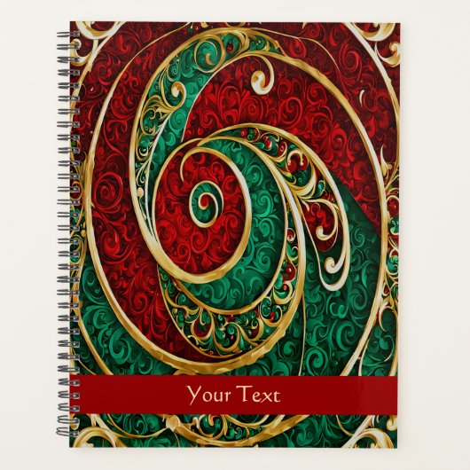 Rood Goud Groene Kerstvakantie Planner (Voorkant)