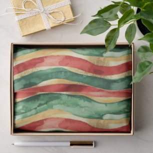 Rood Goud Groene Stripes Kerstmis Tissuepapier