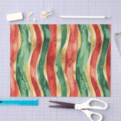Rood Goud Groene Stripes Kerstmis Tissuepapier (Craft)