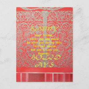 Rood & Goud Hart Glitter: Luxe Gelukkig Kerstmis Feestdagenkaart