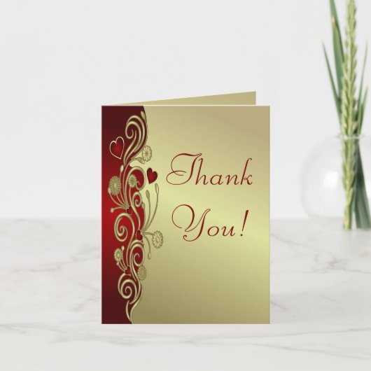 Rood & Goud Hartjes & Krullen Bedankt (Voorkant)