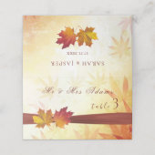 Rood goud herfstbladeren bruiloft plaatskaartje (Buitenkant ongevouwen)