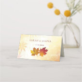 Rood goud herfstbladeren bruiloft plaatskaartje (Achterkant)