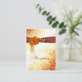 Rood & goud Herfstbladeren Wedding Receptie Kaart (Staand voorkant)