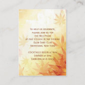 Rood & goud Herfstbladeren Wedding Receptie Kaart (Achterkant)