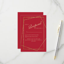 Rood & Goud Huwelijks RSVP