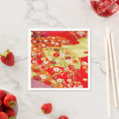 Rood Goud Japans Kimono Bloemen Decoupage Papier Servet (Insitu)