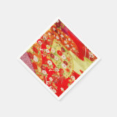 Rood Goud Japans Kimono Bloemen Decoupage Papier Servet (Hoek)