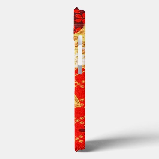  rood goud Japans Kimono Fan Bloemen Case-Mate iPhone Case (Achterkant / Links)