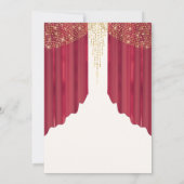 Rood Goud Jurk Moderne Quinceanera Kaart (Achterkant)