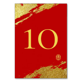 Rood goud kalligrafie penseelstreek chinese bruilo kaart