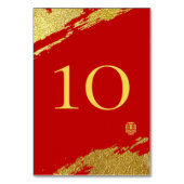 Rood goud kalligrafie penseelstreek chinese bruilo kaart (Voorkant)