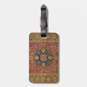 Rood Goud Kashan Tapijtkleed Perzisch Aziatisch Bagagelabel (Achterkant verticaal)