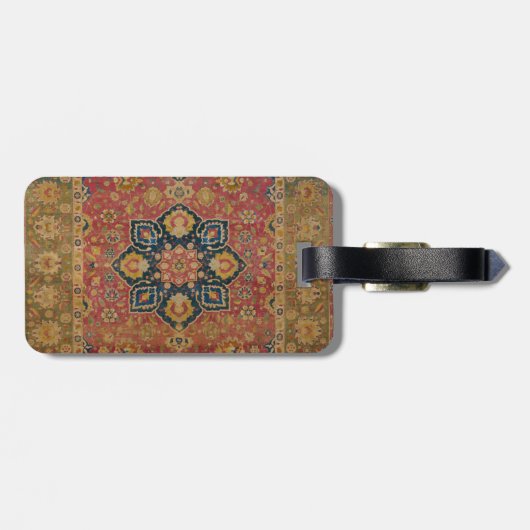 Rood Goud Kashan Tapijtkleed Perzisch Aziatisch Bagagelabel (Achterkant horizontaal)