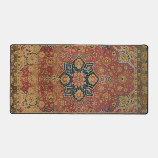 Rood Goud Kashan Tapijtkleed Perzisch Aziatisch Bureaumat (Voorkant)