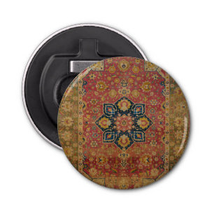 Rood Goud Kashan Tapijtkleed Perzisch Aziatisch Button Flesopener