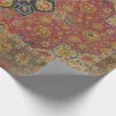 Rood Goud Kashan Tapijtkleed Perzisch Aziatisch Cadeaupapier (Hoek)