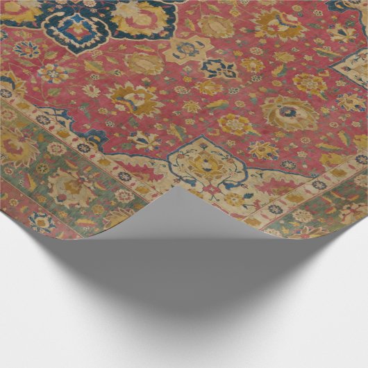 Rood Goud Kashan Tapijtkleed Perzisch Aziatisch Cadeaupapier (Hoek)