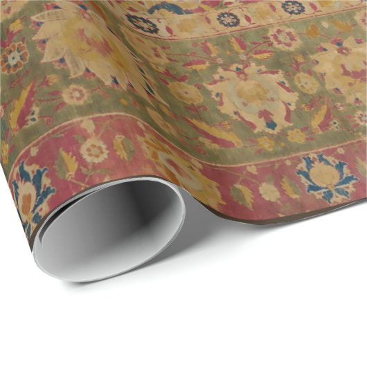 Rood Goud Kashan Tapijtkleed Perzisch Aziatisch Cadeaupapier (Rol Hoek)