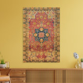 Rood Goud Kashan Tapijtkleed Perzisch Aziatisch Canvas Afdruk (Insitu (Woonkamer))