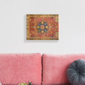 Rood Goud Kashan Tapijtkleed Perzisch Aziatisch Canvas Afdruk (Insitu (Woonkamer))