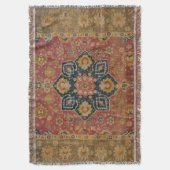 Rood Goud Kashan Tapijtkleed Perzisch Aziatisch Deken (Voorkant Verticaal)