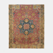 Rood Goud Kashan Tapijtkleed Perzisch Aziatisch Fleece Deken (Voorkant)