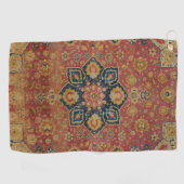 Rood Goud Kashan Tapijtkleed Perzisch Aziatisch Golfhanddoek (Horizontaal)