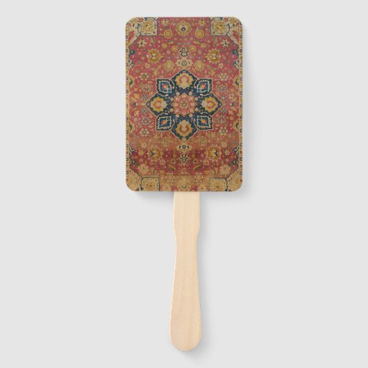 Rood Goud Kashan Tapijtkleed Perzisch Aziatisch Handwaaier (Voorkant)