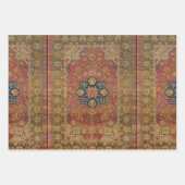 Rood Goud Kashan Tapijtkleed Perzisch Aziatisch Inpakpapier Vel (Voorkant 3)