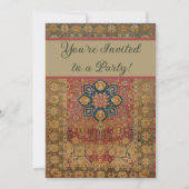 Rood Goud Kashan Tapijtkleed Perzisch Aziatisch Kaart (Voorkant)