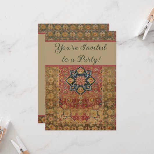 Rood Goud Kashan Tapijtkleed Perzisch Aziatisch Kaart (Voorkant / Achterkant in situ)