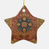 Rood Goud Kashan Tapijtkleed Perzisch Aziatisch Keramisch Ornament (Voorkant)