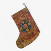 Rood Goud Kashan Tapijtkleed Perzisch Aziatisch Kleine Kerstsok (Achterkant (Hangend))