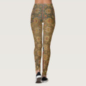 Rood Goud Kashan Tapijtkleed Perzisch Aziatisch Leggings (Achterkant)