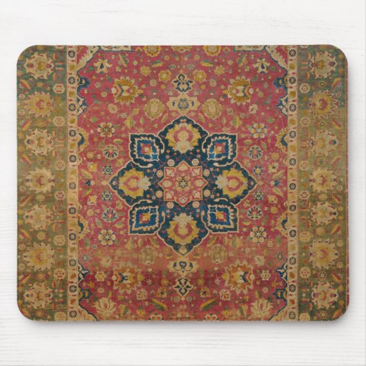 Rood Goud Kashan Tapijtkleed Perzisch Aziatisch Muismat (Voorkant)