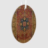 Rood Goud Kashan Tapijtkleed Perzisch Aziatisch Ornament (voorkant)