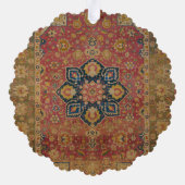 Rood Goud Kashan Tapijtkleed Perzisch Aziatisch Ornament Kaart (Achterkant)