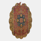 Rood Goud Kashan Tapijtkleed Perzisch Aziatisch Ornament Kaart (Rechts)
