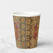 Rood Goud Kashan Tapijtkleed Perzisch Aziatisch Papieren Bekers (Rechts)