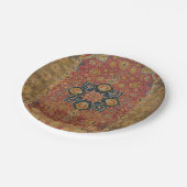 Rood Goud Kashan Tapijtkleed Perzisch Aziatisch Papieren Bordje (Gekanteld)