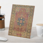 Rood Goud Kashan Tapijtkleed Perzisch Aziatisch Reclamebord Met Voetstuk (Insitu)