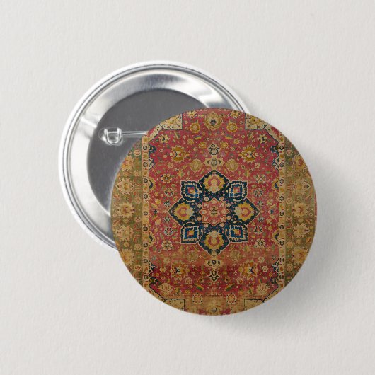 Rood Goud Kashan Tapijtkleed Perzisch Aziatisch Ronde Button 5,7 Cm (Voorkant /achterkant)